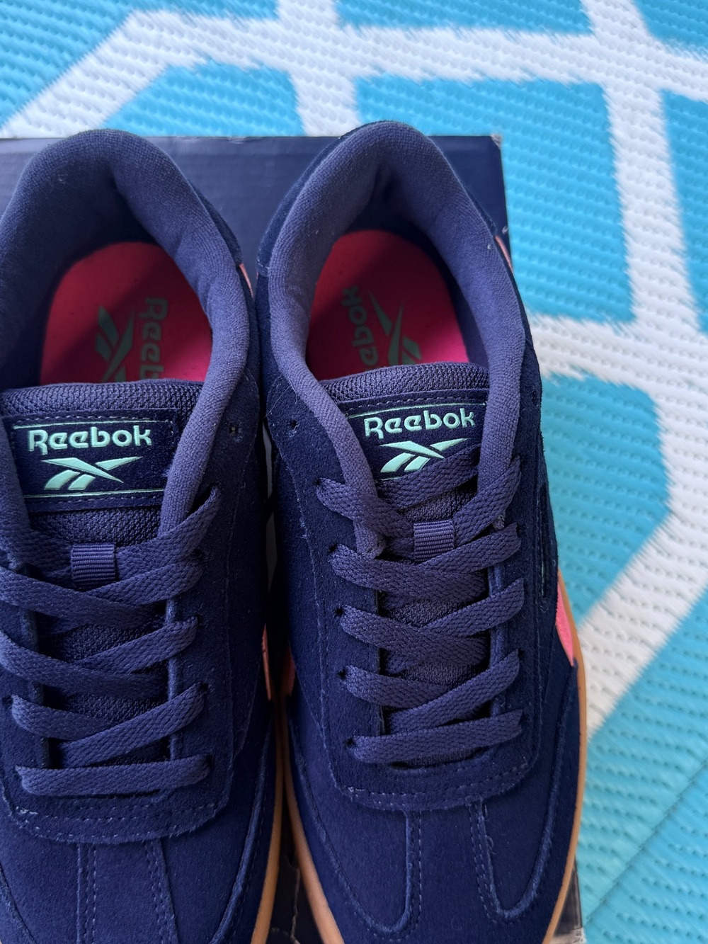 Reebok Navy Sneakers with Pink Accents